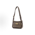 HERMES Jypsiere golden buckle Gypsy bag crossbody bag mini women\'s elephant grey